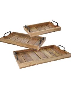 Dienbladen Mangohout - set van 3