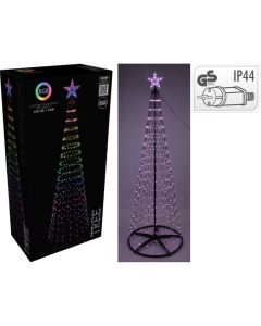 Kerstboom - Vlaggenmast - RGB Licht - 300cm - 550 LED - incl. Frame - Colour Changing