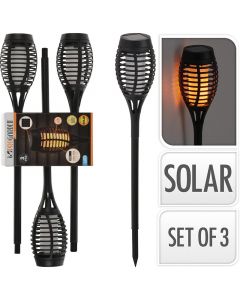 Solar Tuinfakkels - Vlamlicht - 40 cm - 3 stuks