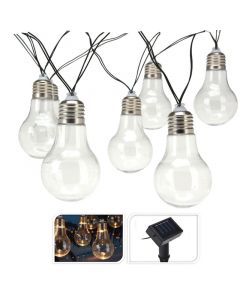 Feestverlichting - Solar - Warm Wit - 10 LED Lampen - Transparant