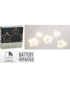 Lichtgordijn - Kerststerren - 120cm - op batterijen