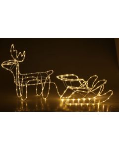 Rendier met Arreslee - LED Slangverlichting 