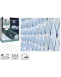 Netverlichting 160 LED's - 200x100 cm - Wit - groen snoer