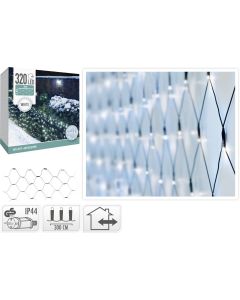 Netverlichting 320 LED's - 300x150 cm - Wit - groen snoer
