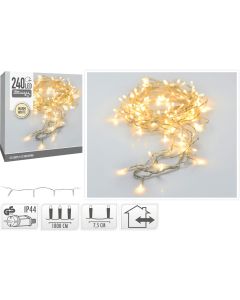 LED-verlichting - 240 LED - 18 meter - warm wit - transparant snoer