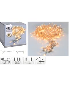 LED-verlichting - 480 LED - 36 meter - warm wit - transparant snoer