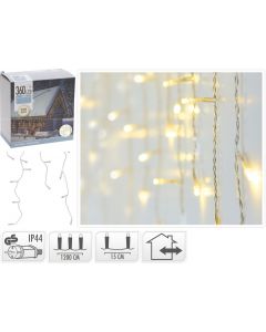IJspegel verlichting 360 LED - warm wit - transparant snoer
