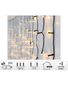 IJspegel verlichting - 360 LED - 12 meter - warm wit - 8 lichtfuncties + geheugen