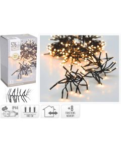 Clusterverlichting - 576 LED - 4m - Lichtfuncties - warm wit