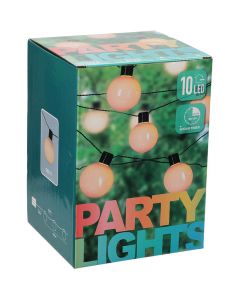 Partytentverlichting Lichtsnoer - 500 cm - 10 LED Lampen - Warm Wit - Timer - op Batterijen