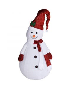 Happy Snowman XXL - 140cm - met LED lampjes - met timer - geschikt voor buiten