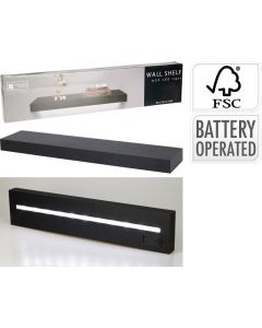Wandplank met LED verlichting - Zwart