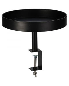 Dienbladtafel met klem - metaal - Ø28 cm - zwart