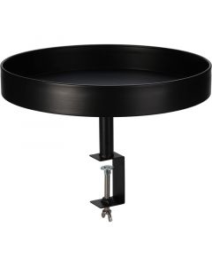 Dienbladtafel met klem - metaal - Ø36 cm - zwart