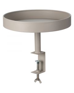 Dienbladtafel met klem - metaal - Ø28 cm - taupe