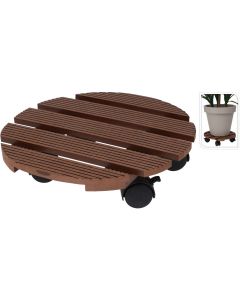 Plantentrolley - hout - bruin - Ø29 cm - tot 100 kg