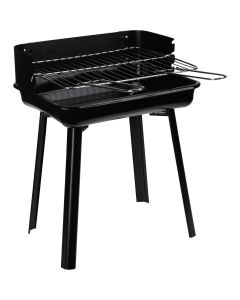 Houtskool BBQ - Mini Barbecue - 36x31xH45 cm - grillrooster 33x26 cm - Windscherm