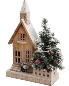 Verlicht Kersthuis - 44cm 