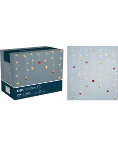 Lichtgordijn - Kerstballen - 120x120cm - op batterijen