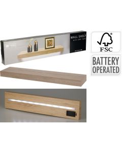 Wandplank met LED verlichting - Bruin