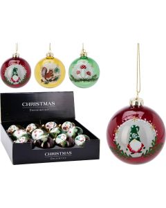 12x Glazen Kerstbal - Traditional - 8cm