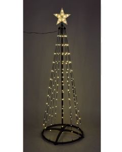 Kerstboom - Vlaggenmast - 210cm - 370 LED - Zwart Frame - Warm Wit