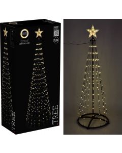 Kerstboom - Vlaggenmast - 300cm - 550 LED - Zwart Frame - Warm Wit