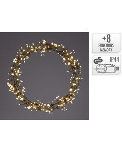 Ceruzo Kerstring met verlichting - 400 LED - Ø48 cm - warm wit - 8 Lichtfuncties - voor binnen en buiten