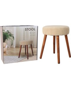 Bijzetkrukje - creme wit - 45cm