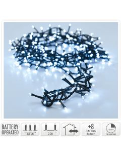 Micro Cluster 200 led - 4m - wit - Batterij - Lichtfuncties - Geheugen - Timer