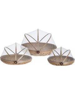 Vliegenkap - bamboe - set van 3