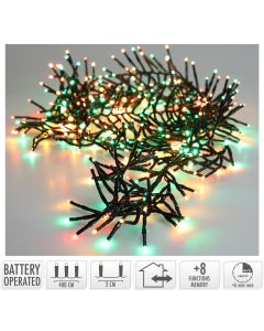 Micro Cluster 200 led - 4m - three tone traditional - Batterij - Lichtfuncties - Geheugen - Timer