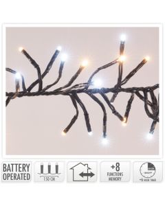 Clusterverlichting 192 led -  1.4m - two tone adorable - Batterij - Lichtfuncties - Geheugen - Timer