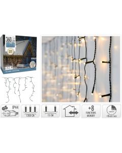IJspegel verlichting - 12 meter - 360 LED - Timer - Lichtfuncties - Geheugen - warm wit