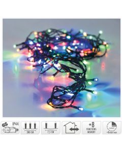 Kerstverlichting 40 led- 3m - multicolor - Timer - Lichtfuncties - Geheugen - Buiten