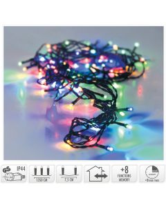 Kerstverlichting 180 led- 13.5m - multicolor - Timer - Lichtfuncties - Geheugen - Buiten