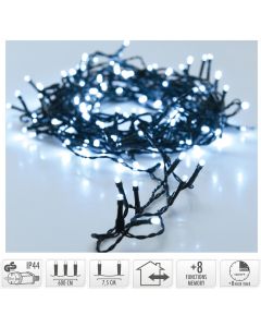 Kerstverlichting 80 led- 6m - wit - Timer - Lichtfuncties - Geheugen - Buiten