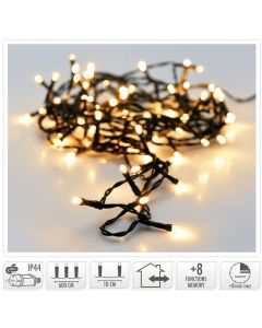 Kerstverlichting 80 led- 6m - extra warm wit - Timer - Lichtfuncties - Geheugen - Buiten