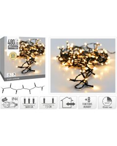 Kerstverlichting 480 led- 36m - extra warm wit - Timer - Lichtfuncties - Geheugen - Buiten