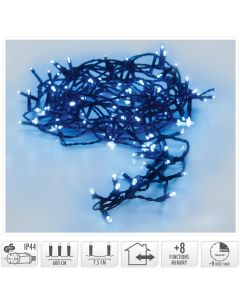 Kerstverlichting 80 led- 6m - blauw - Timer - Lichtfuncties - Geheugen - Buiten