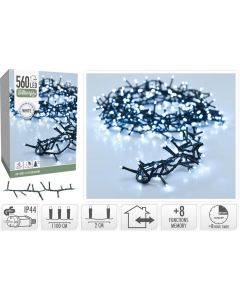 Microcluster - 560 led - 11m - Wit - Timer - Lichtfuncties - Geheugen - Buiten