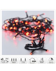 Kerstverlichting 120 led- 9m - rood - Timer - Lichtfuncties - Geheugen - Buiten