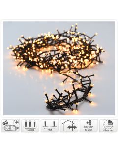 Microcluster - 800 led - 16m - warm wit - Timer - Lichtfuncties - Geheugen - Buiten