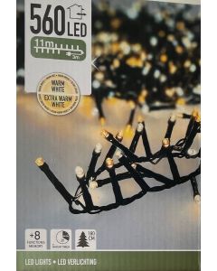 Microcluster - 560 led - 11m - two tone romantic - Timer - Lichtfuncties - Geheugen - Buiten
