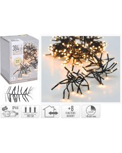 Clusterverlichting - 384 LED - 2.8m - Timer - Lichtfuncties - warm wit