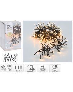 Clusterverlichting - 576 LED - 4m - Timer - Lichtfuncties - extra warm wit