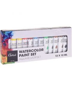 Aquarelverf in diverse kleuren 12ml - 12 tubes