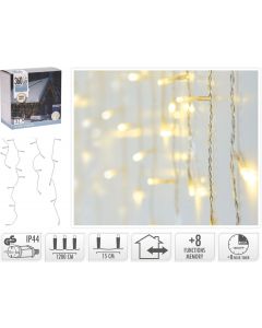 IJspegel verlichting 360 LED - warm wit - Lichtfuncties - Timer - Transparant snoer