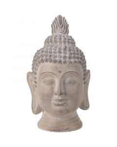 Boeddha Hoofd - Tuinbeeld - crème - 53.5cm