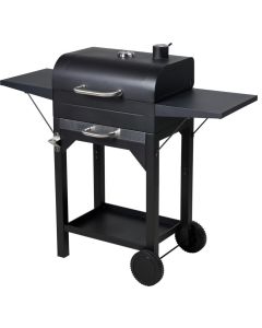 Houtskool BBQ - mat zwart - verrijdbaar